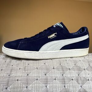 Puma Navy Blue Suede & White Classic Retro Trainer Sneakers Shoes Men’s 14